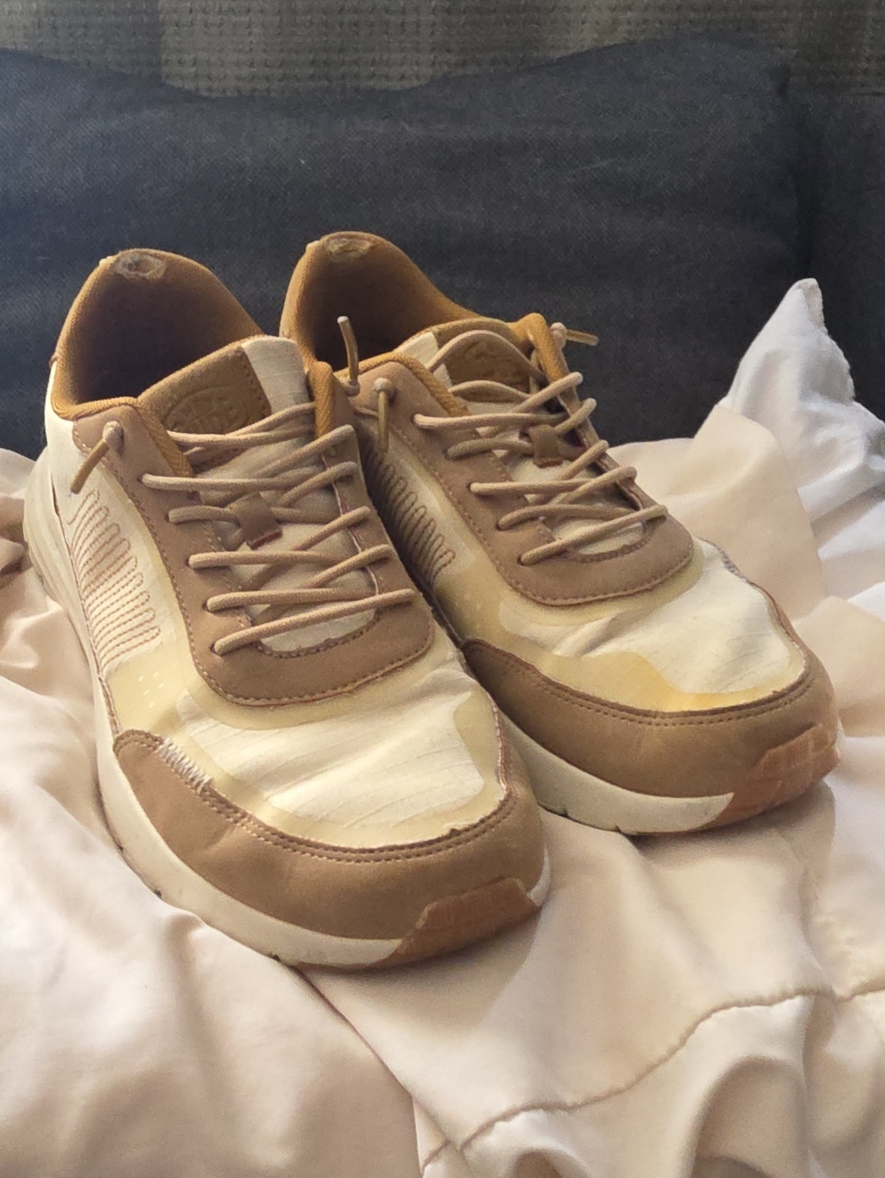Hey Dude Men's Lace-Up Sneakers in Tan and Cream